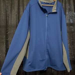 Cutter & Buck Blue and Gray Windbreaker Jacket